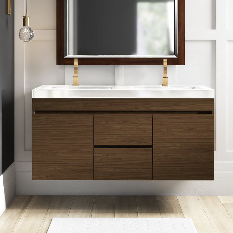 Mercury Row® Guinn 48" WallMounted Double Bathroom Vanity Set